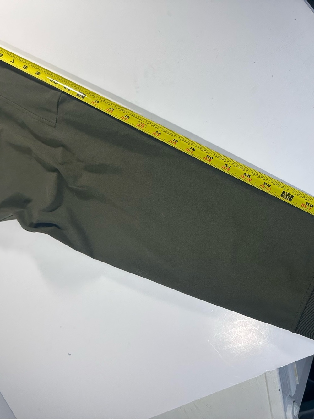 Green Athletic Joggers Stretch Waist Drawstring Zip Pocket Men’s Medium - Picture 10 of 10